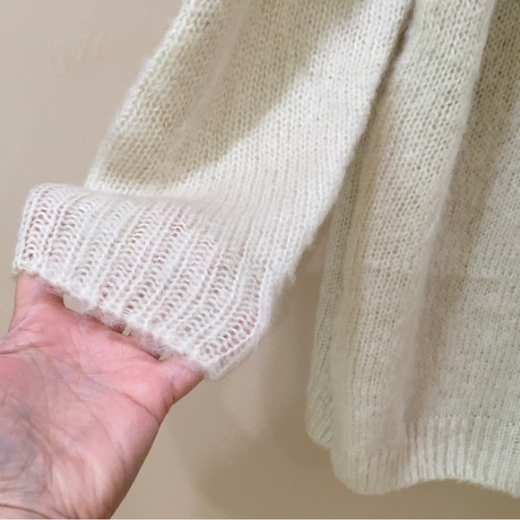 Lulus Where The Heart Is Cream Multi Knit Mini Sweater Dress Size L Womens new - Picture 4 of 8